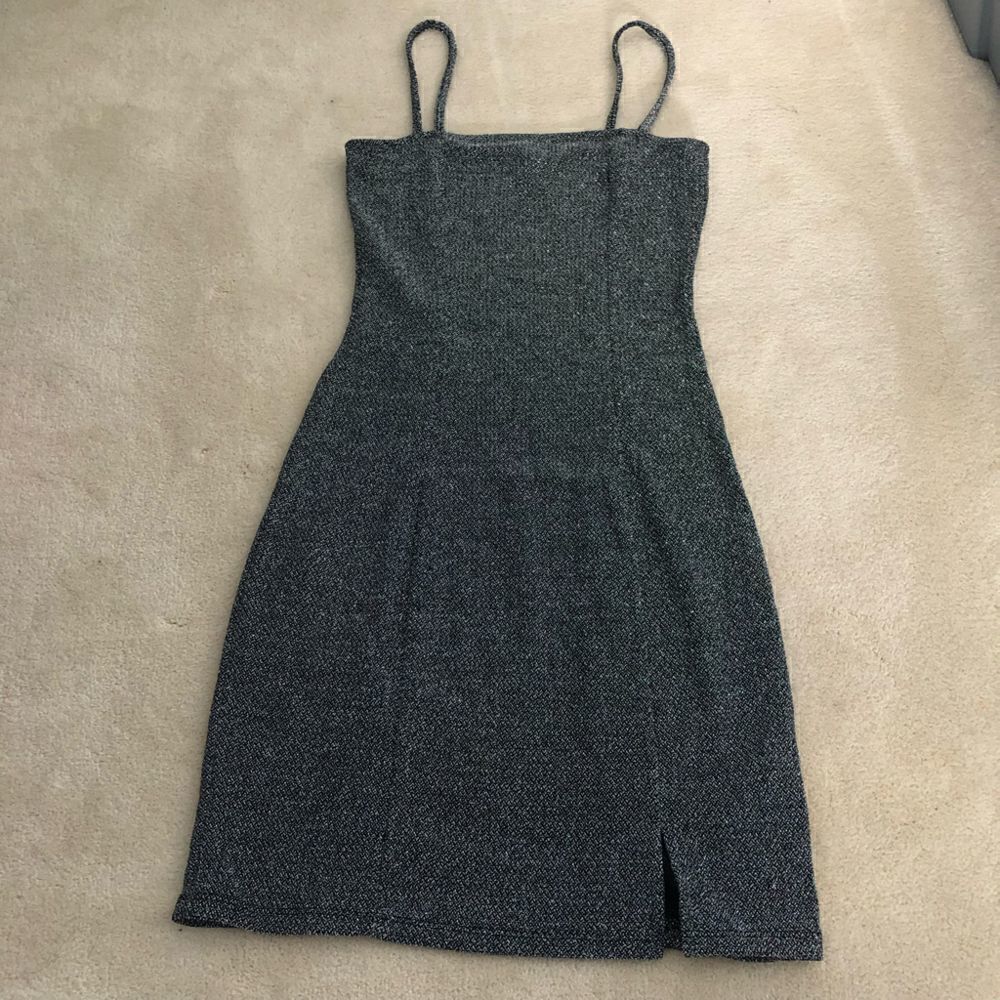 H&M Divided Black/Silver Sparkle Sleeveless Dress Women's Size XS